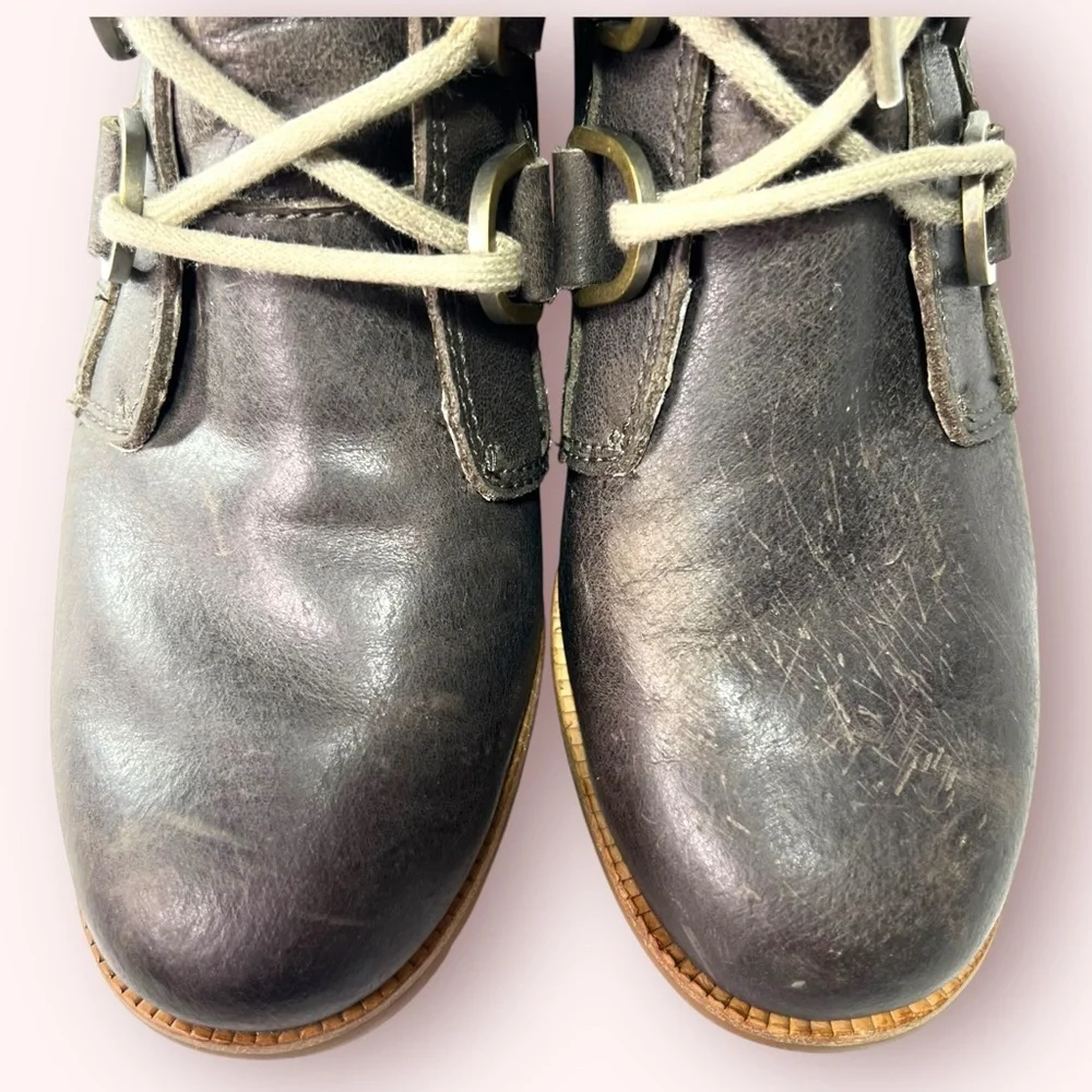 SOREL Cate Lace Up Boots Block Heel Brown Full Grain Leather Waterproof Size 7.5 - Picture 8 of 9